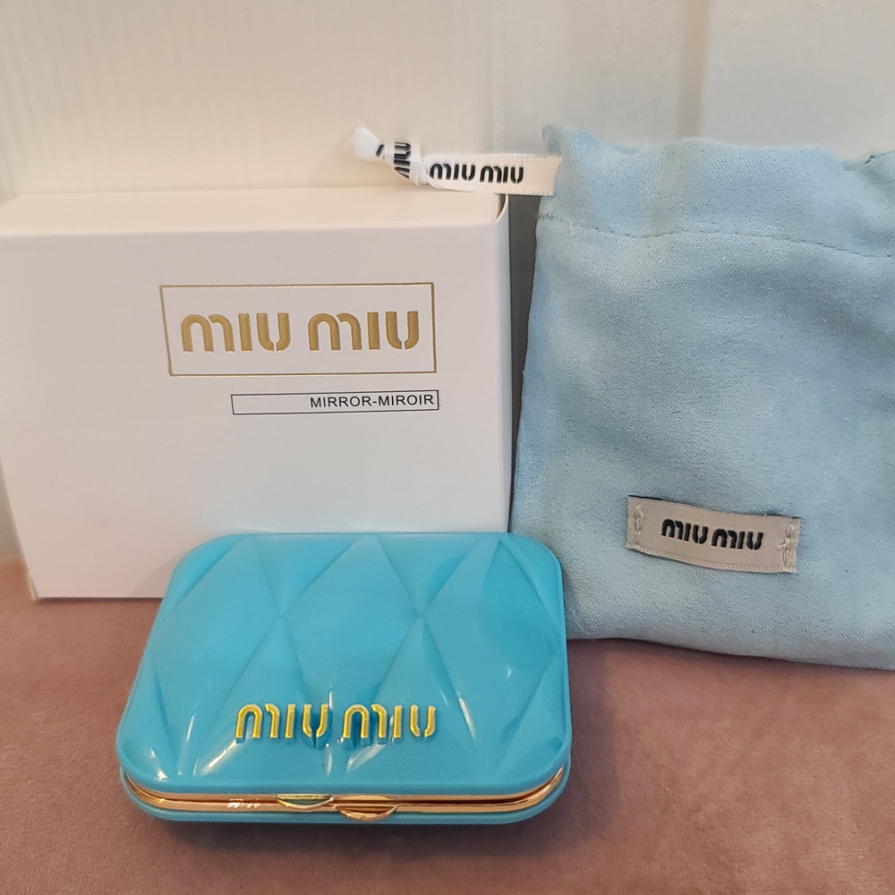 Miu Miu Blue Quilted Mirror